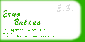 erno baltes business card